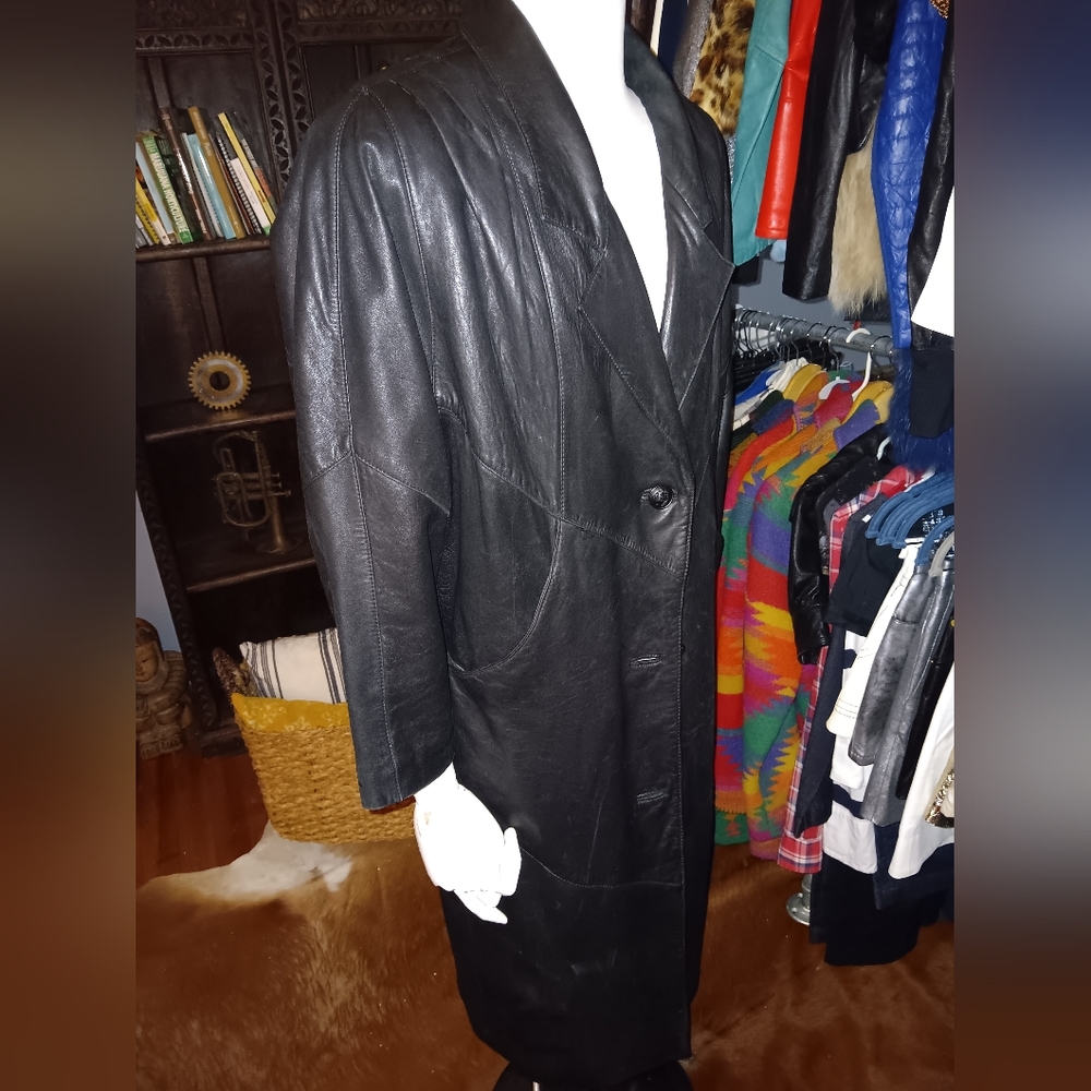 Vintage leather trench coat